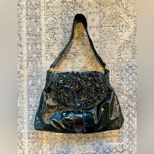 Willi Nilli by Susanne Williams Black Ruffled Women's Shoulder Bag